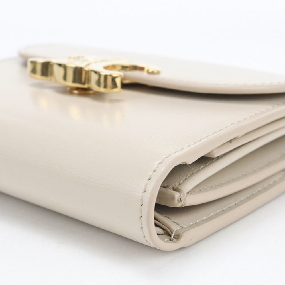 CELINE Celine Tri-fold Wallet 10D783DPV Small Flap Triomphe Women's Beige - Picture 7 of 7